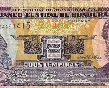 Billete de dos Lempiras dedicado a Marco Aurelio Soto