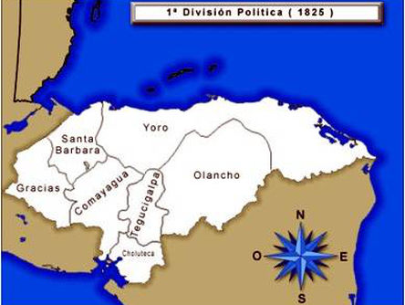 Primer división política de Honduras 1825
